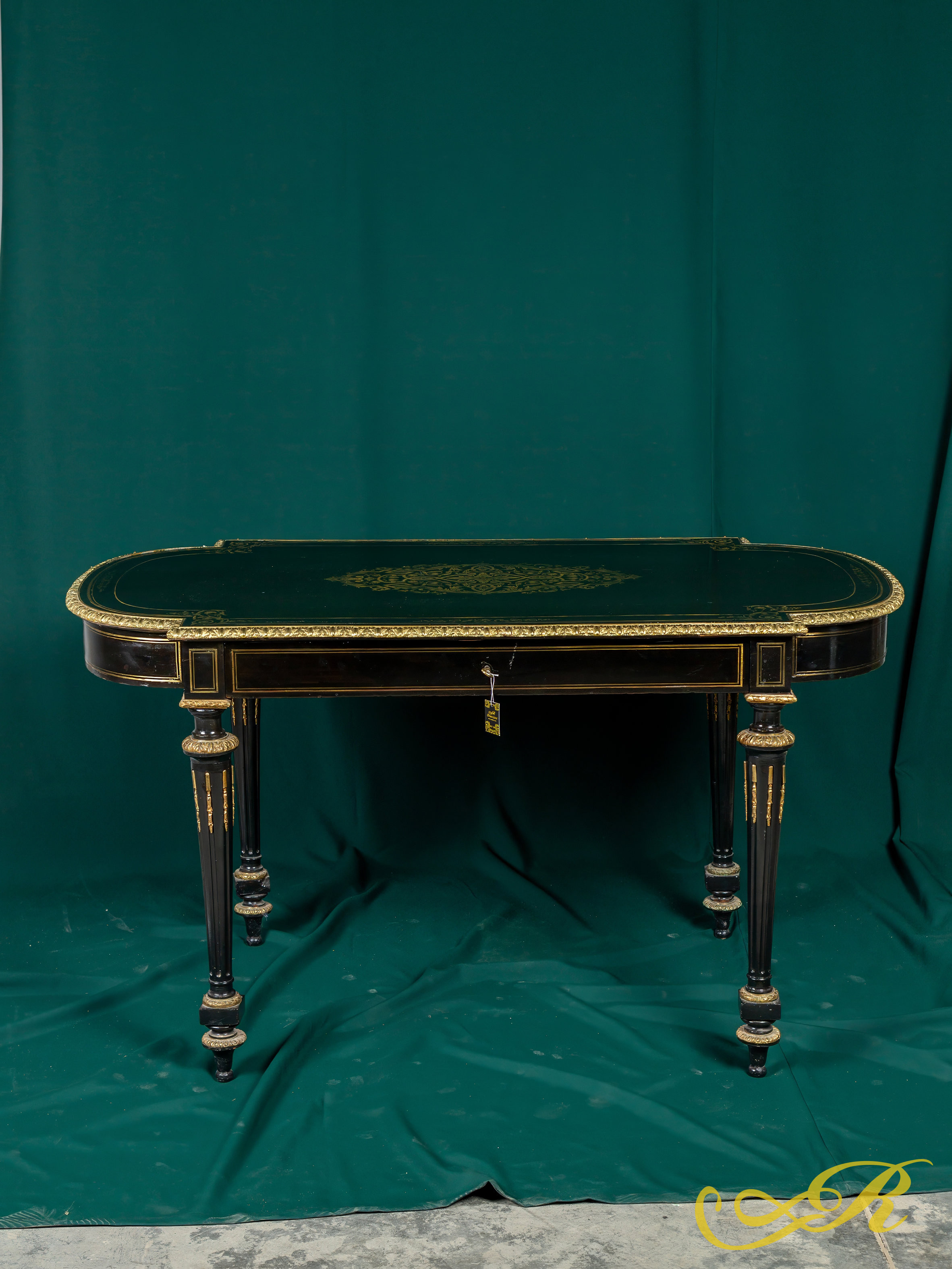  Стол Наполеон с ящиком. Материал: дерево,бронза. XIX век. Размер 73*135*73 см.