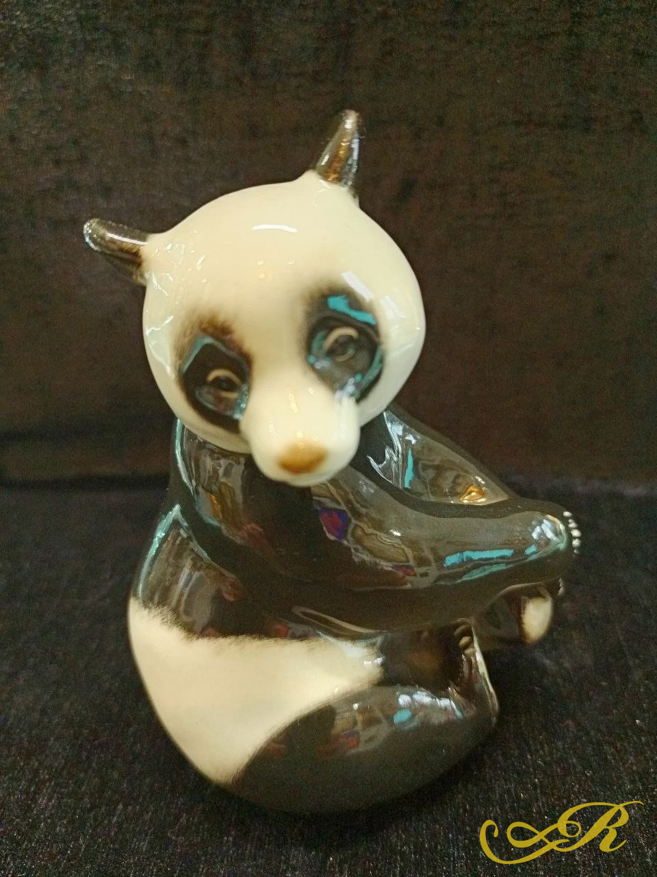 Фарфоровая статуэтка " Медведь бамбуковый" ЛФЗ( Ленинградский фарфоровый завод )1964г.