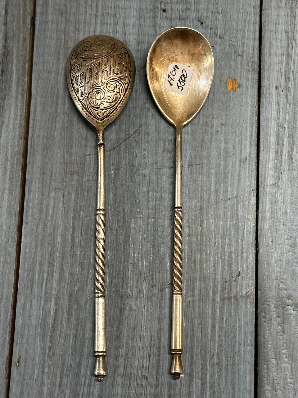 Ложки 2 шт. серебро 84 пр, Общий вес 41 грамм,  14 см