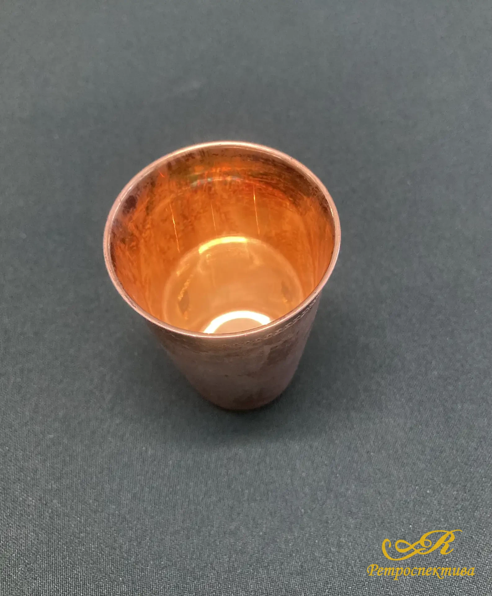 Мельхиоровая стопка - рюмка. Внутри позолота. Винтаж. СССР.