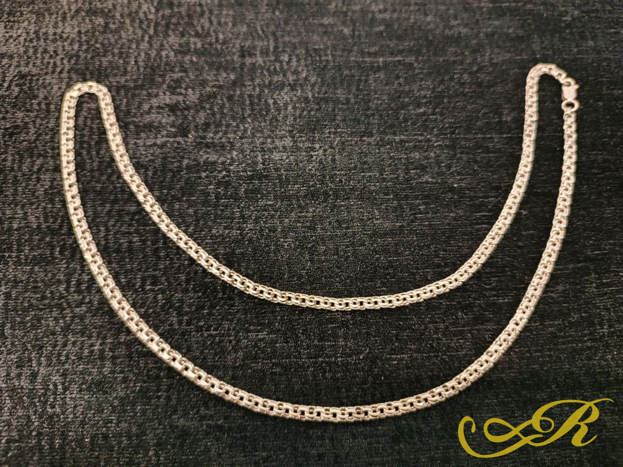  Серебряная цепь бисмарк. 12,32 гр. 56 см. 