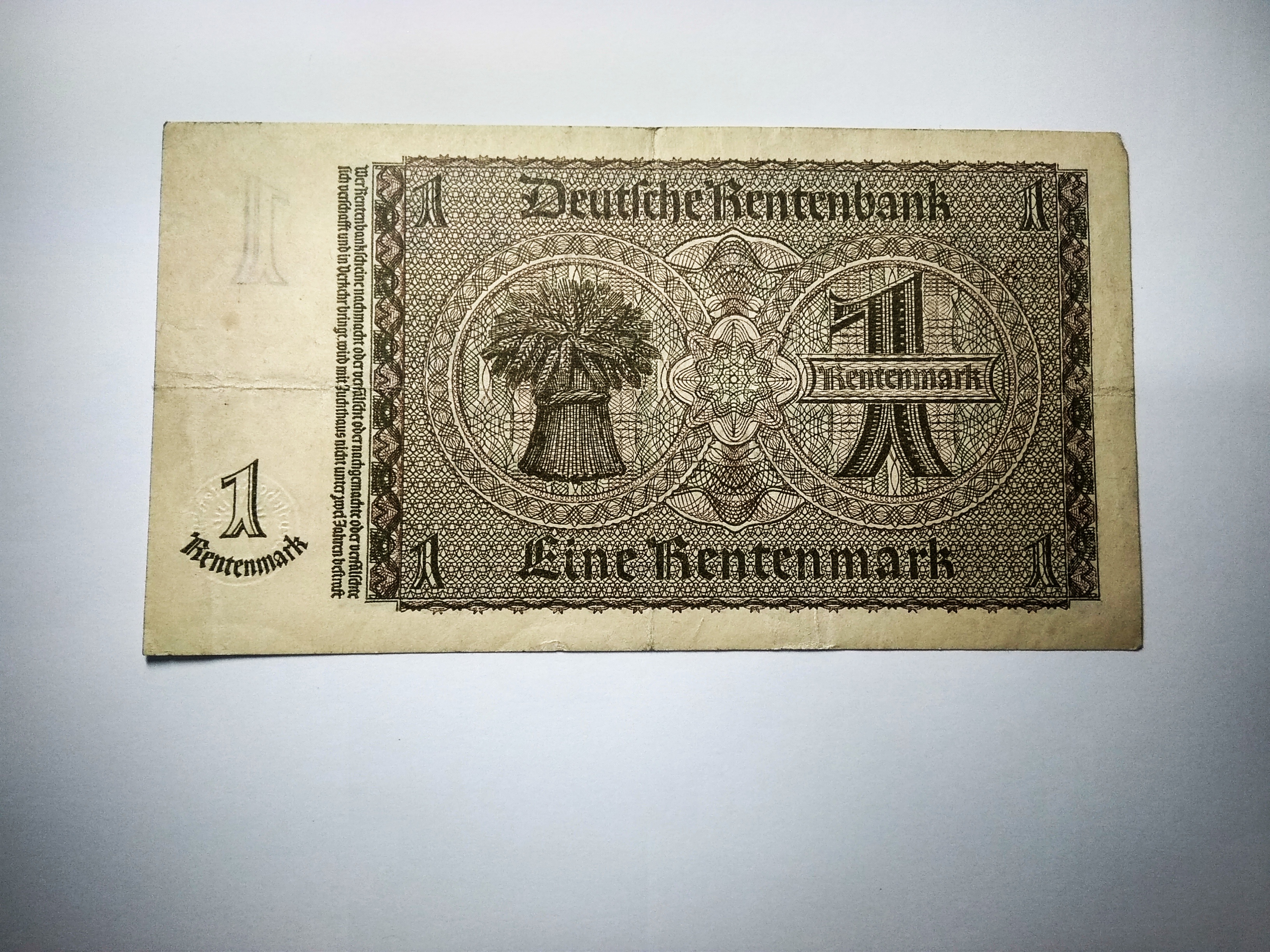 1 рентенмарка, 1937 год