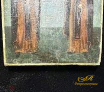 Икона "Петр и Феврония Муромские". Дерево, темпора. Медь, посеребрение. XIX в.