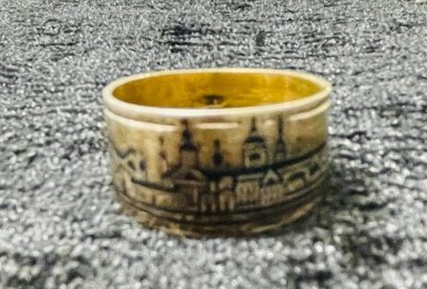 Кольцо серебро, золочение, чернение, 20р-р