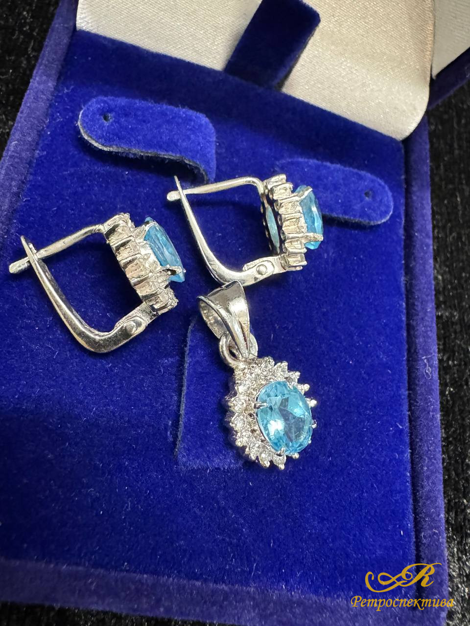  Комплект  серьги и подвеска, серебро 925 пр. аметист, фианиты.