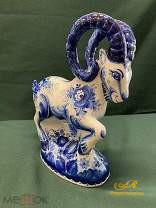 Фарфоровая фигура « Горный баран» гжель. Роспись Маланиной Н.