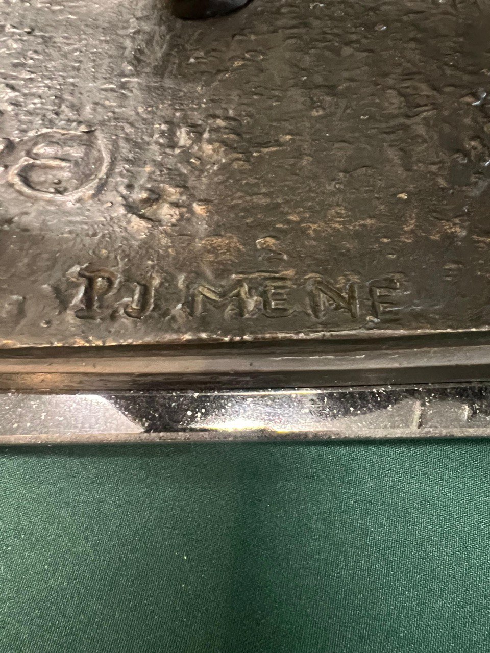 Скульптура "Конь". Р.J.Mene подписная. 1855 год. Бронза, патина. Размер 38 х 45 х 14 см.