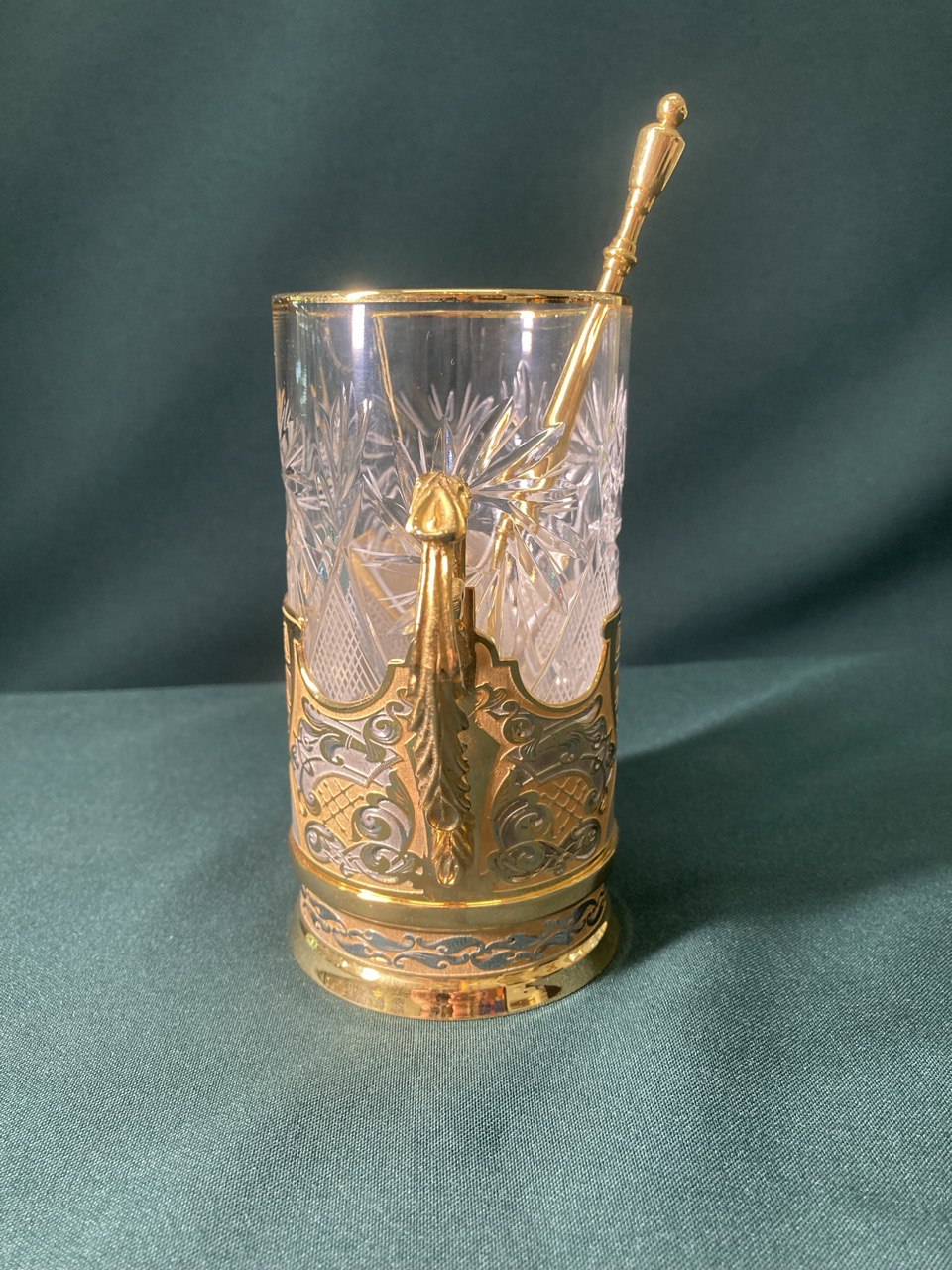 Набор подарочный : подстаканник с ложкой. ЗлатАРМС.