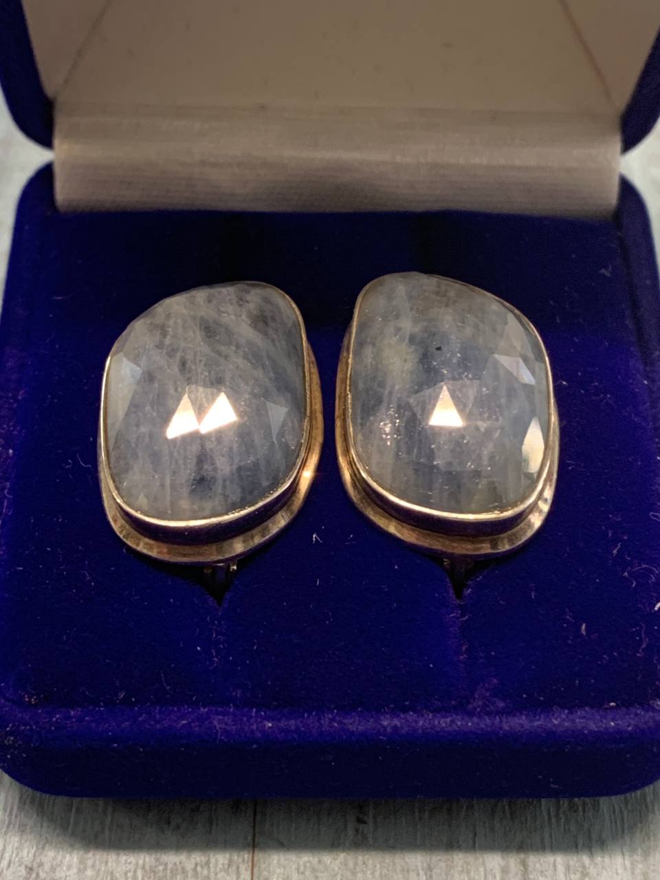 Серьги с сапфирами, серебро