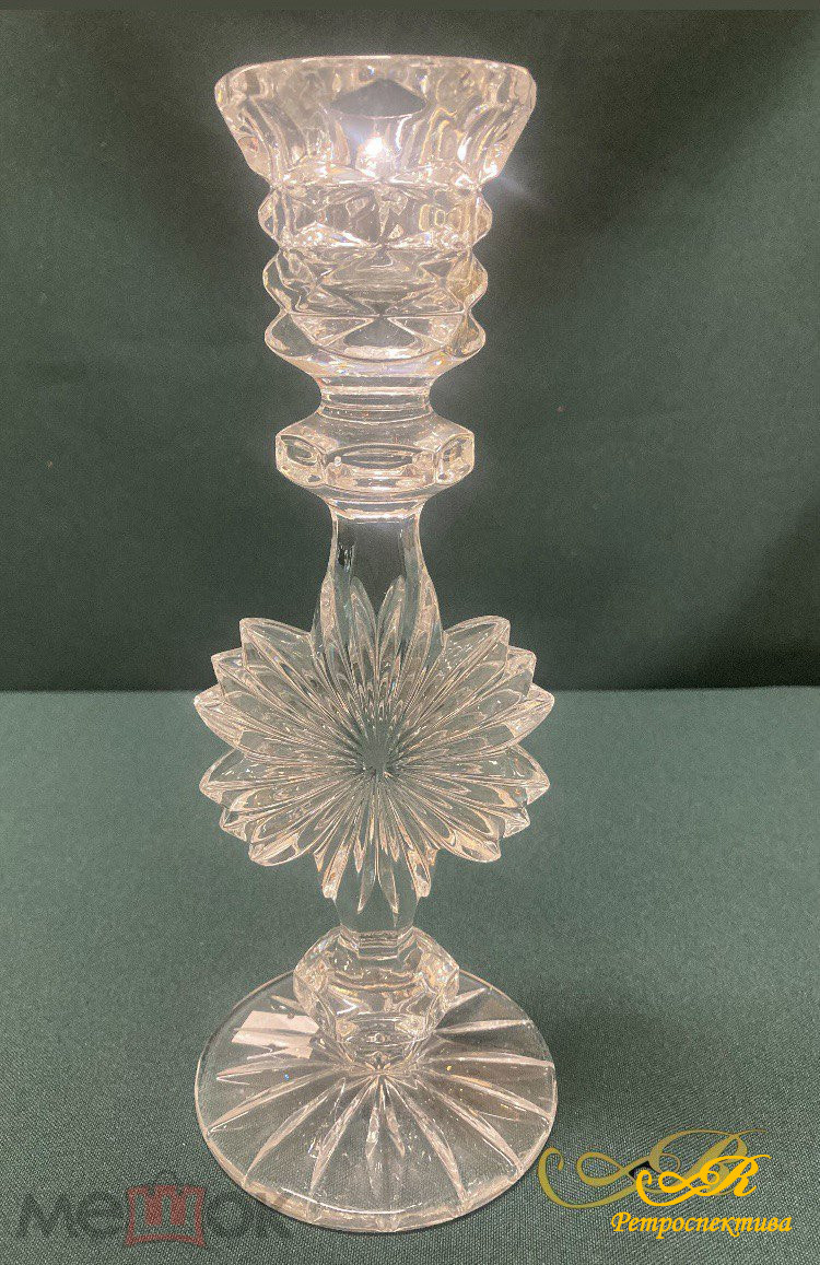 Подсвечник хрустальный. СССР. Высота 21 см.