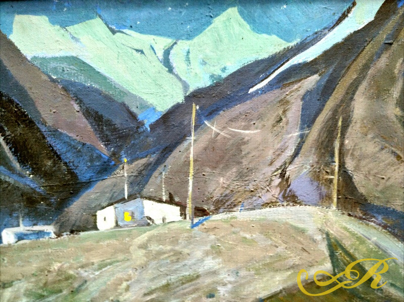 Картина  "Ночь на Памире", художник Фролов Н., 1970г.