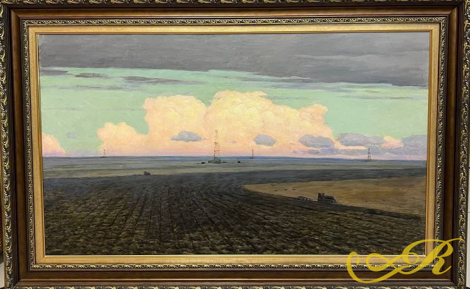Картина «Хлеб и нефть Татарстана» 1977 г, Холст, масло, размер 58х100, Кондрат Евдокимович Максимов