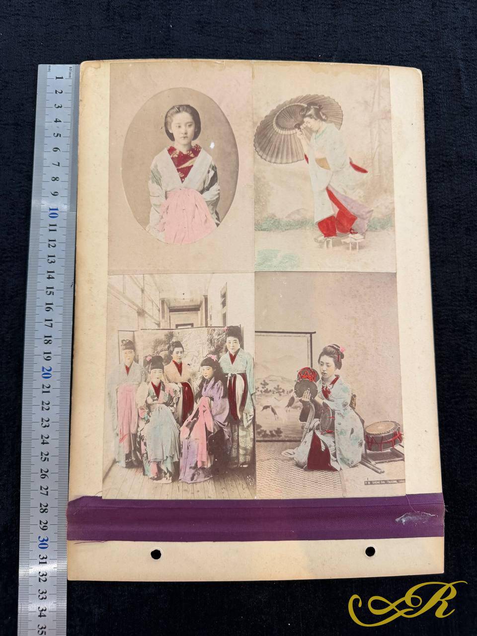 Японская раскрашенная фотография «Процессия куртизанок Симабара» (Harlots of Shimabara, Kyoto)  Япония, период Мэйдзи, конец XIX — начало XX века