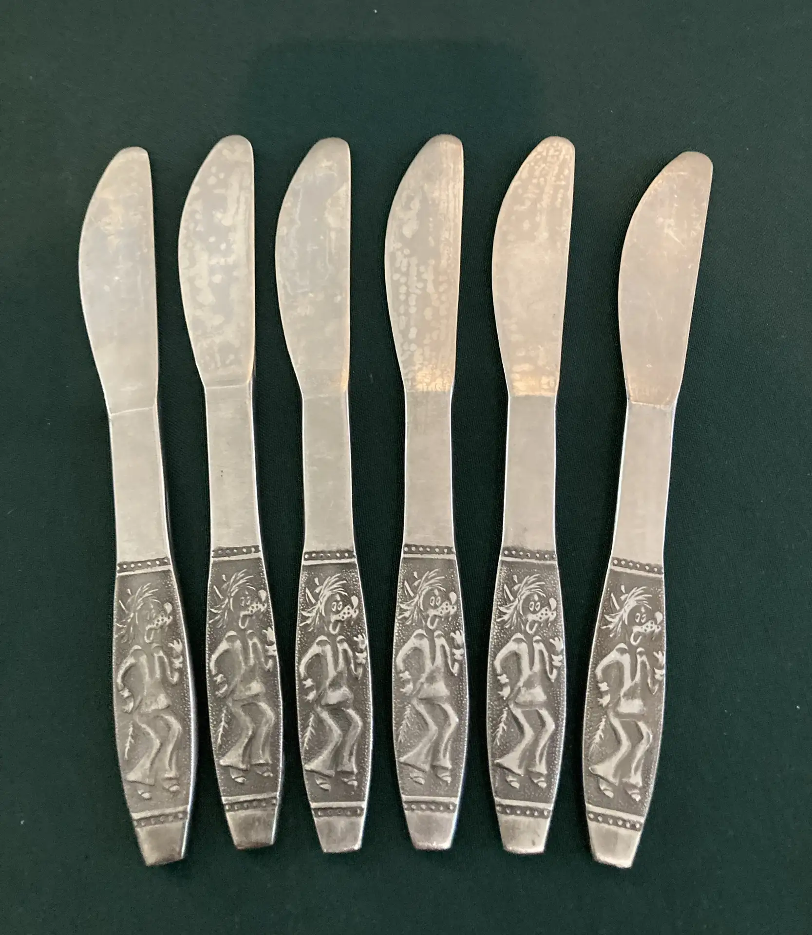 Нож детский, столовый. " Ну погоди!" 6 шт. 17 см. Нержавейка.