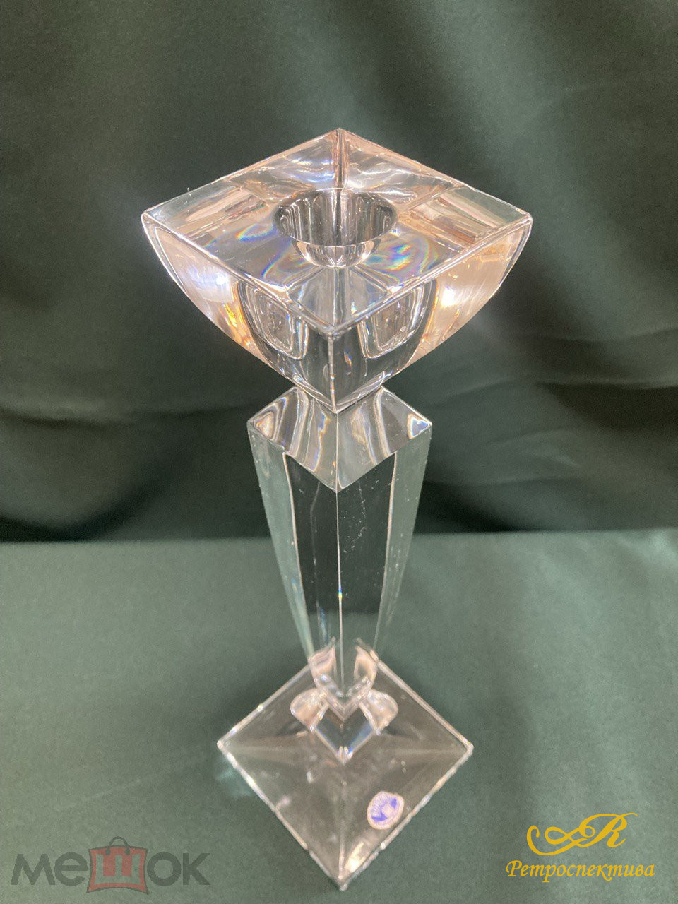 Подсвечник хрустальный. Богемия.