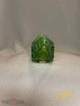 Стеклянная, старинная конфетница. Ваза,вазочка для конфет.Зеленое стекло.Редкость.