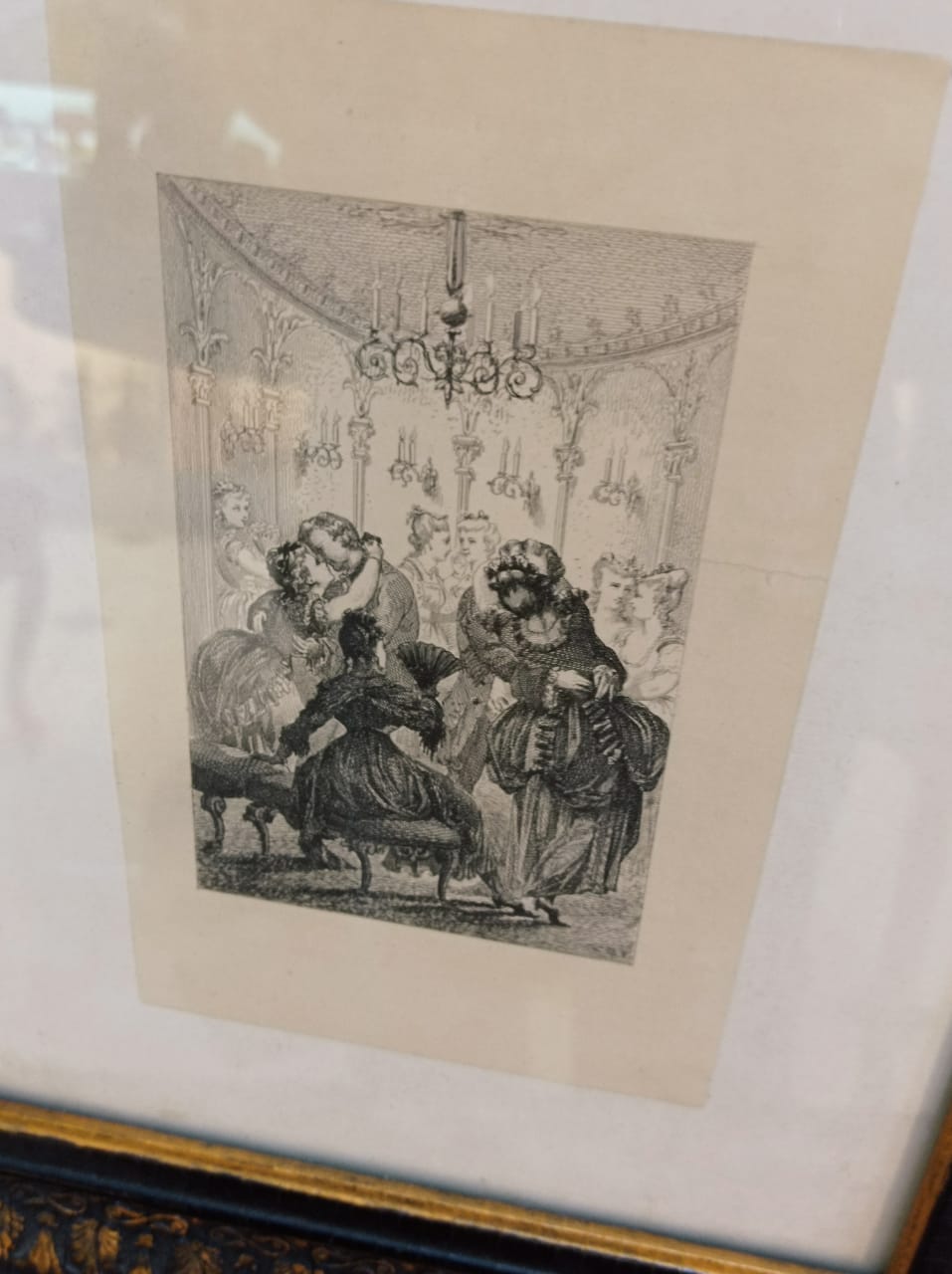 Литография "На балу",  нач. ХХ в.