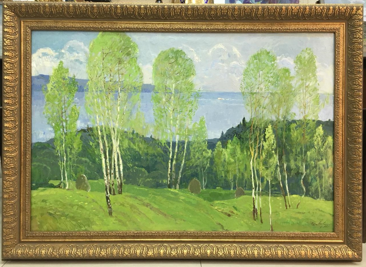 Картина "Волга у Гребеней" 1980 год