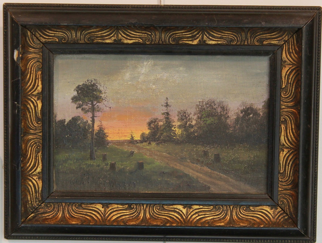 Картина "Закат в лесу", Российская Империя, нач ХХ в.