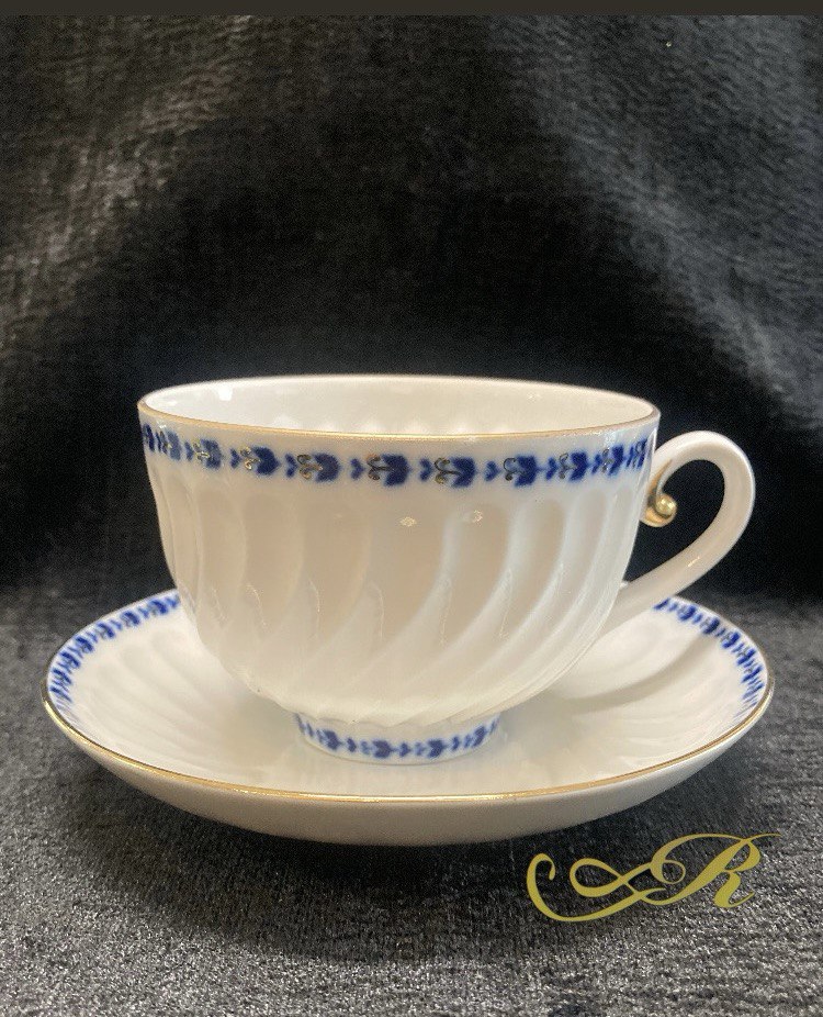 Чайная пара " Ажурный фриз" форма "витая". ЛФЗ СССР.