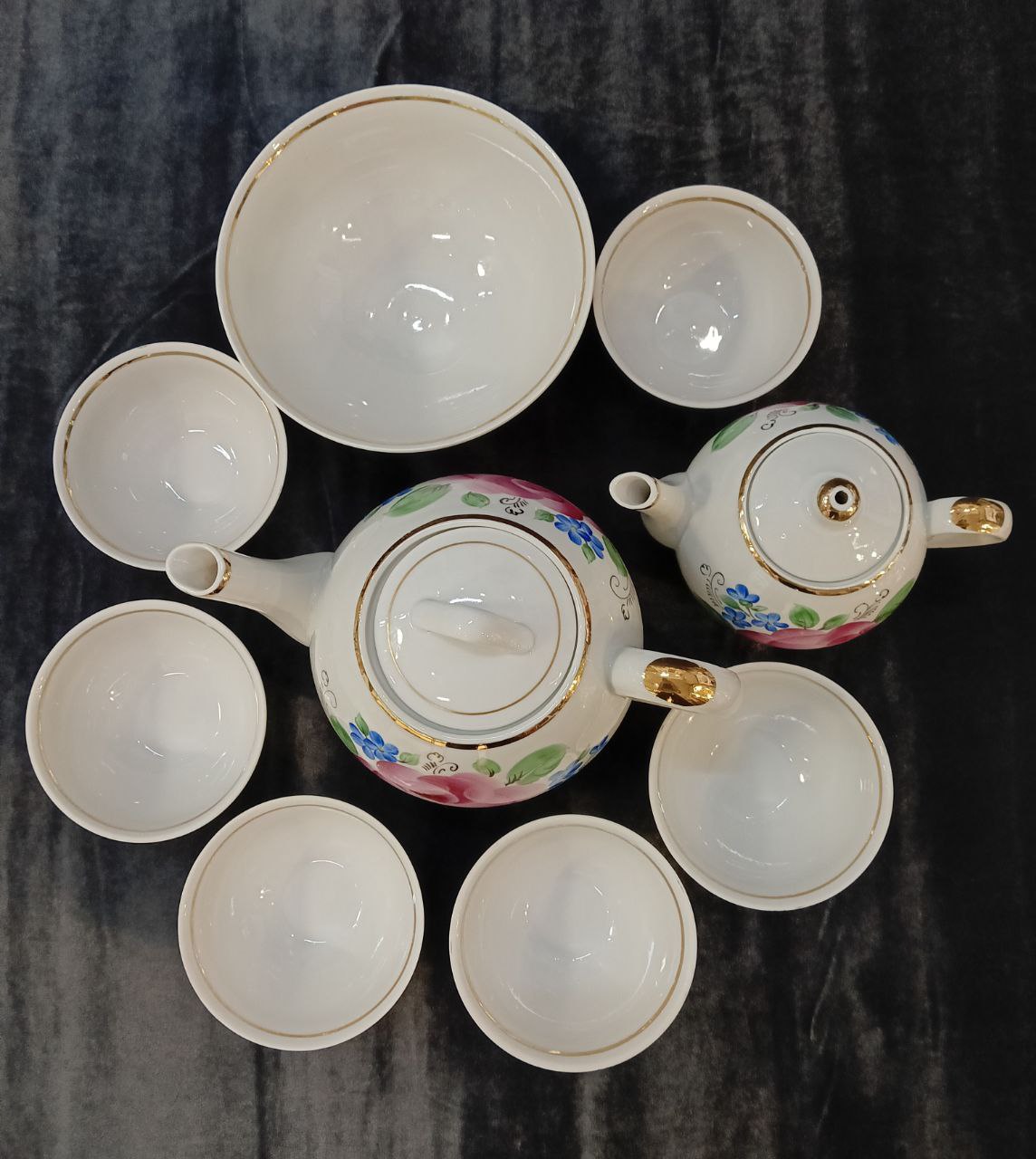 Татарский чайный сервиз, Вербилки, фарфор, живопись, золочение