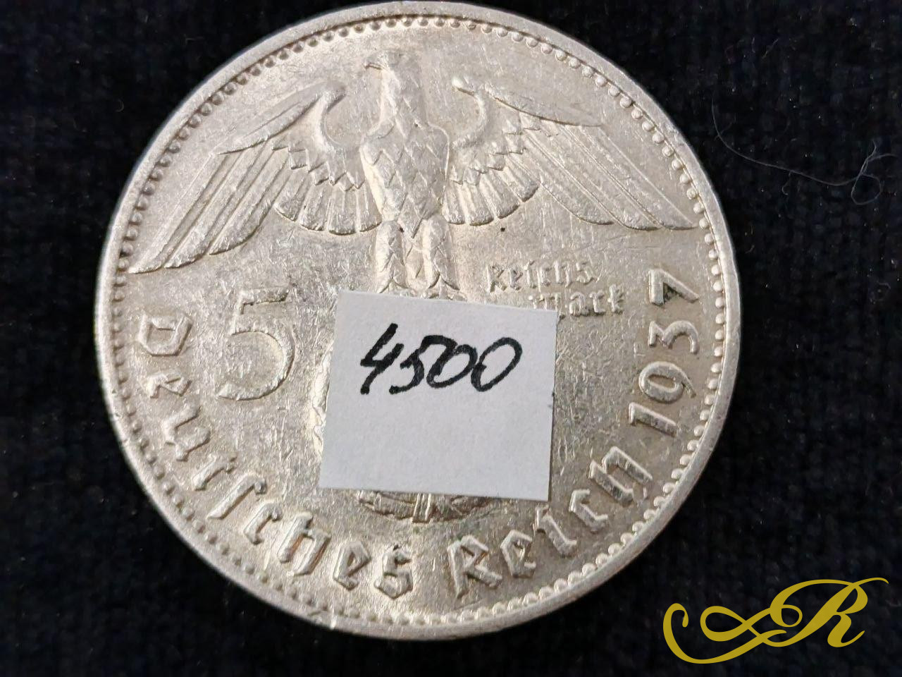  Монета 5 рейхсмарками Германии периода Третьего рейха. Вес 13,9 гр.29 мм 