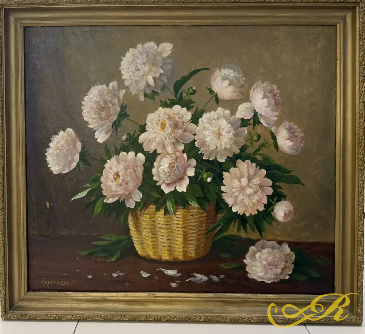 Картина Пионы С. В. Неустроев (1927–2010) Материал: холст Техника: масло Размер: 75 × 85 см