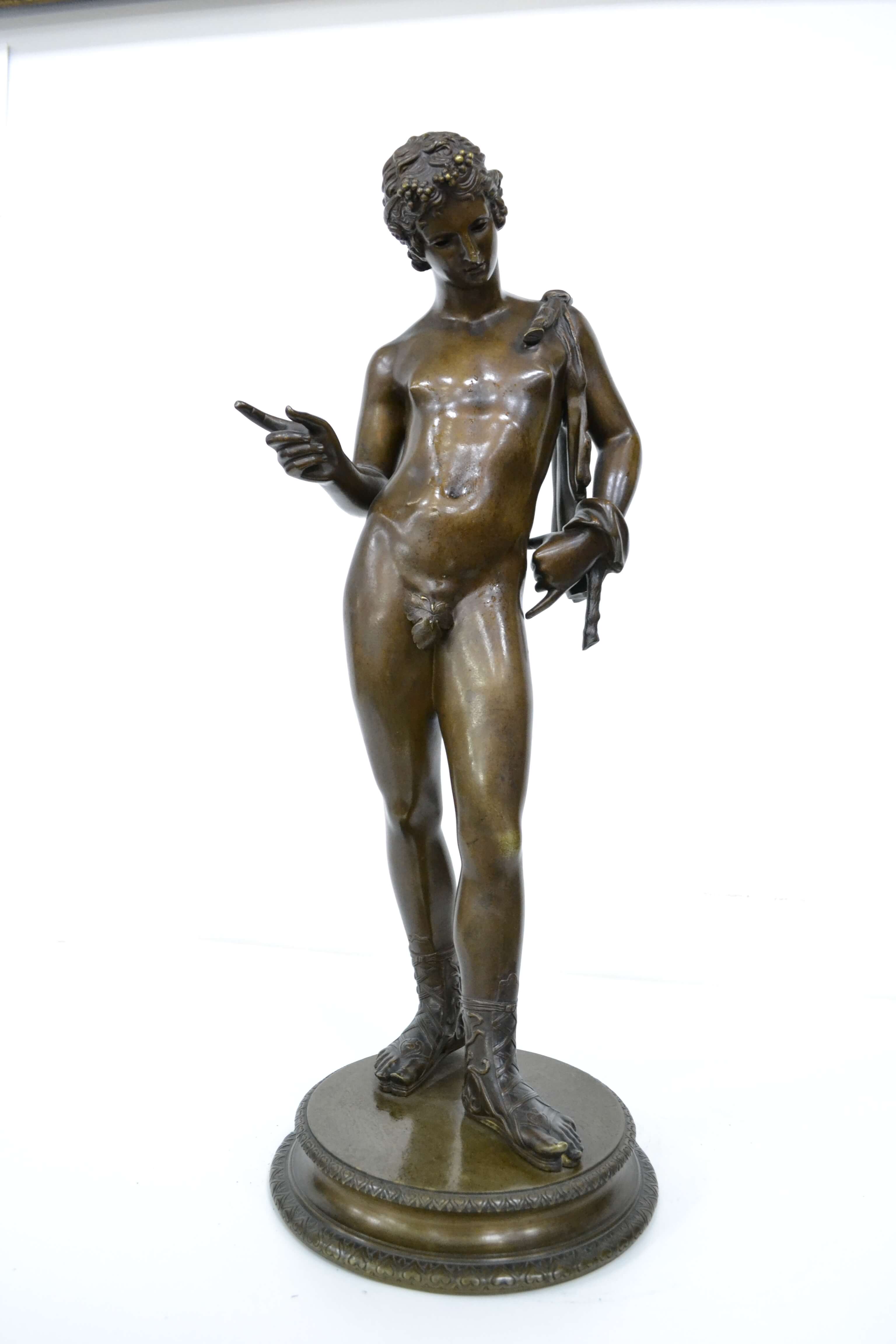 Скульптура "Дионис - младший сын Зевса, бог  виноделия и вдохновения", Бельгия, XIX в.