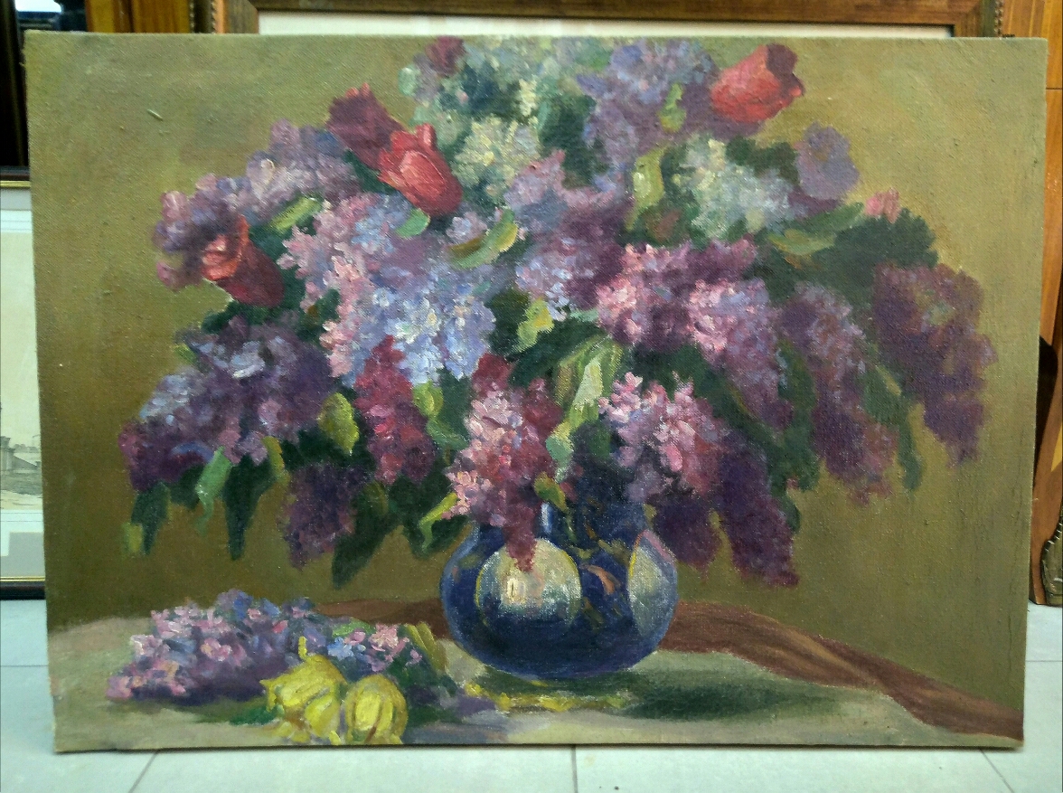 Картина "Натюрморт с сиренью"