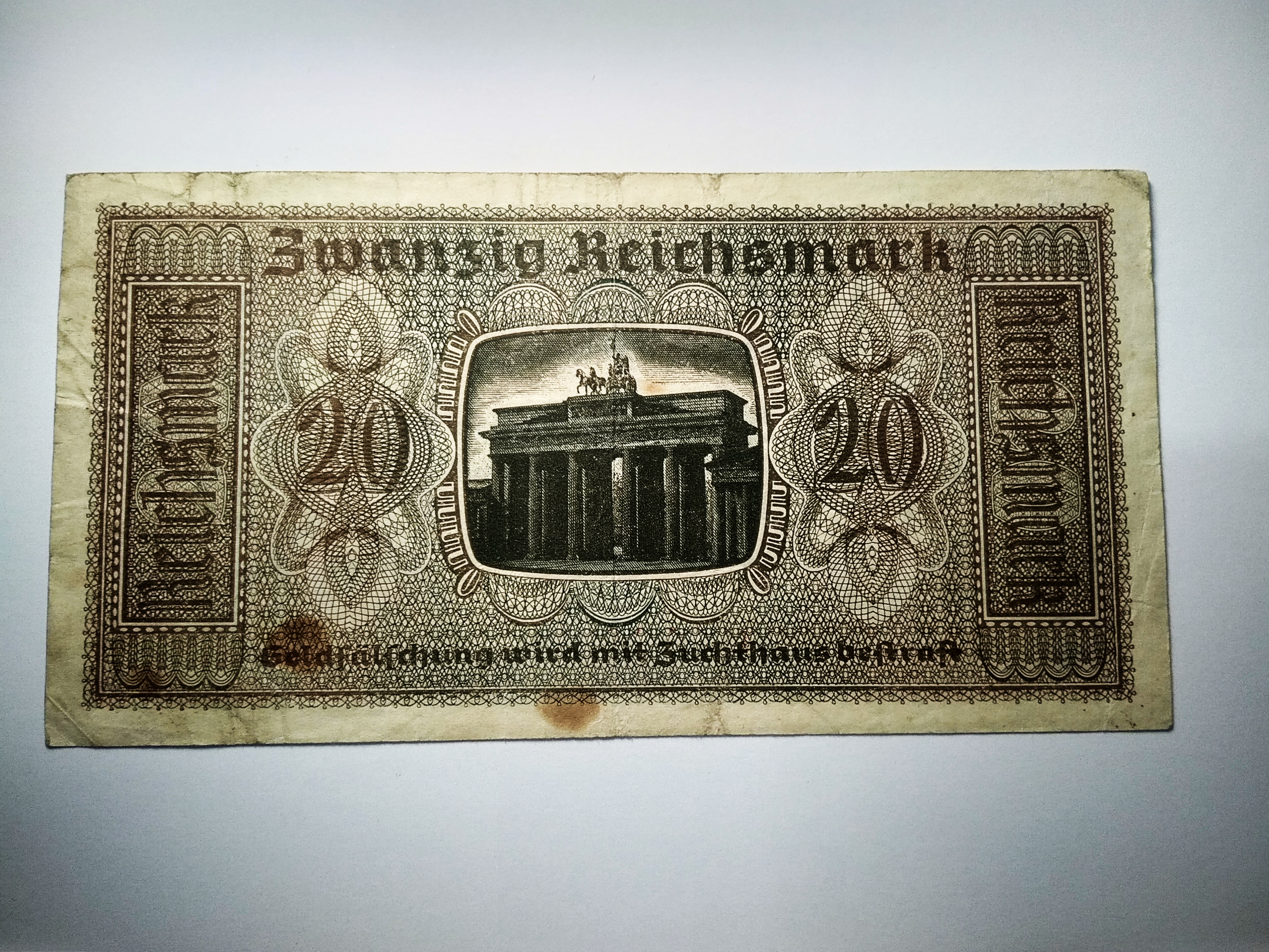 20 рейхсмарок 1939 год, оккупационные марки 2 шт.