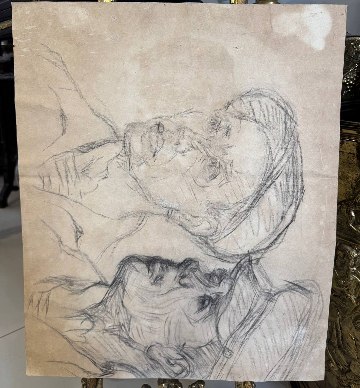 РАСПРОДАЖА ! Портрет мужчины с бородой. Г. Прыткова СССР. Бумага , акварель. 55 х 46 см.