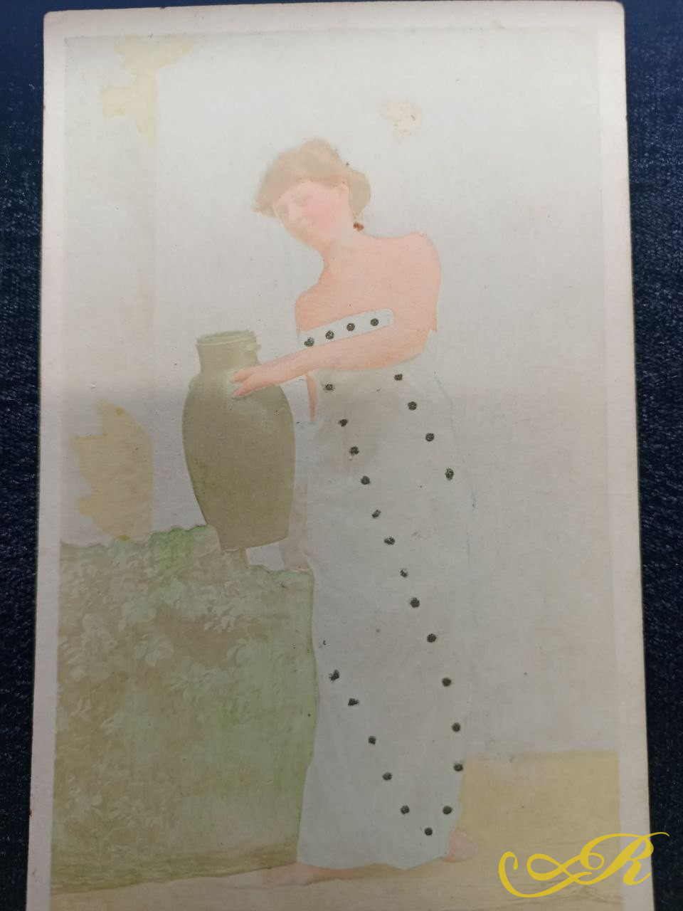 Открытка девушка с кувшином 