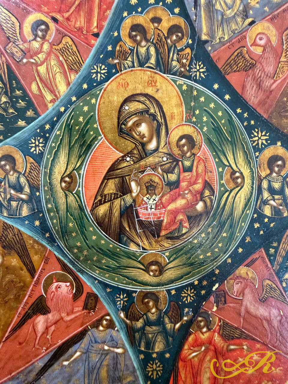 Икона Образ «Неопалимой Купины»  Пресвятой Богородицы, XIX век 