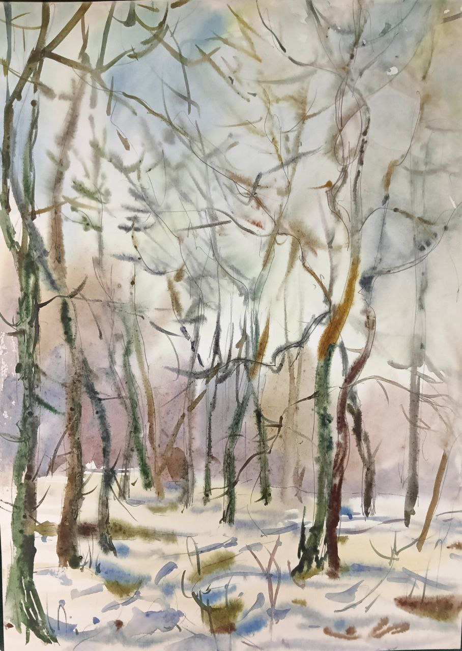 Картина «Архирейские дачи», 2008 г, худ. Флегонтов А.С, бумага, акварель,21х30 см