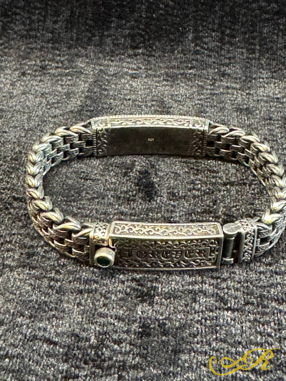  Браслет серебро мужской, 925 пр. Вес 60,1 гр, длина 21 см