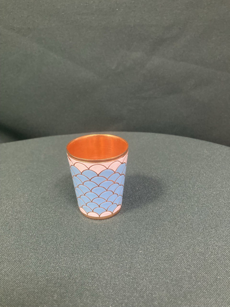 Стопка с голубой эмалью.Позолота.