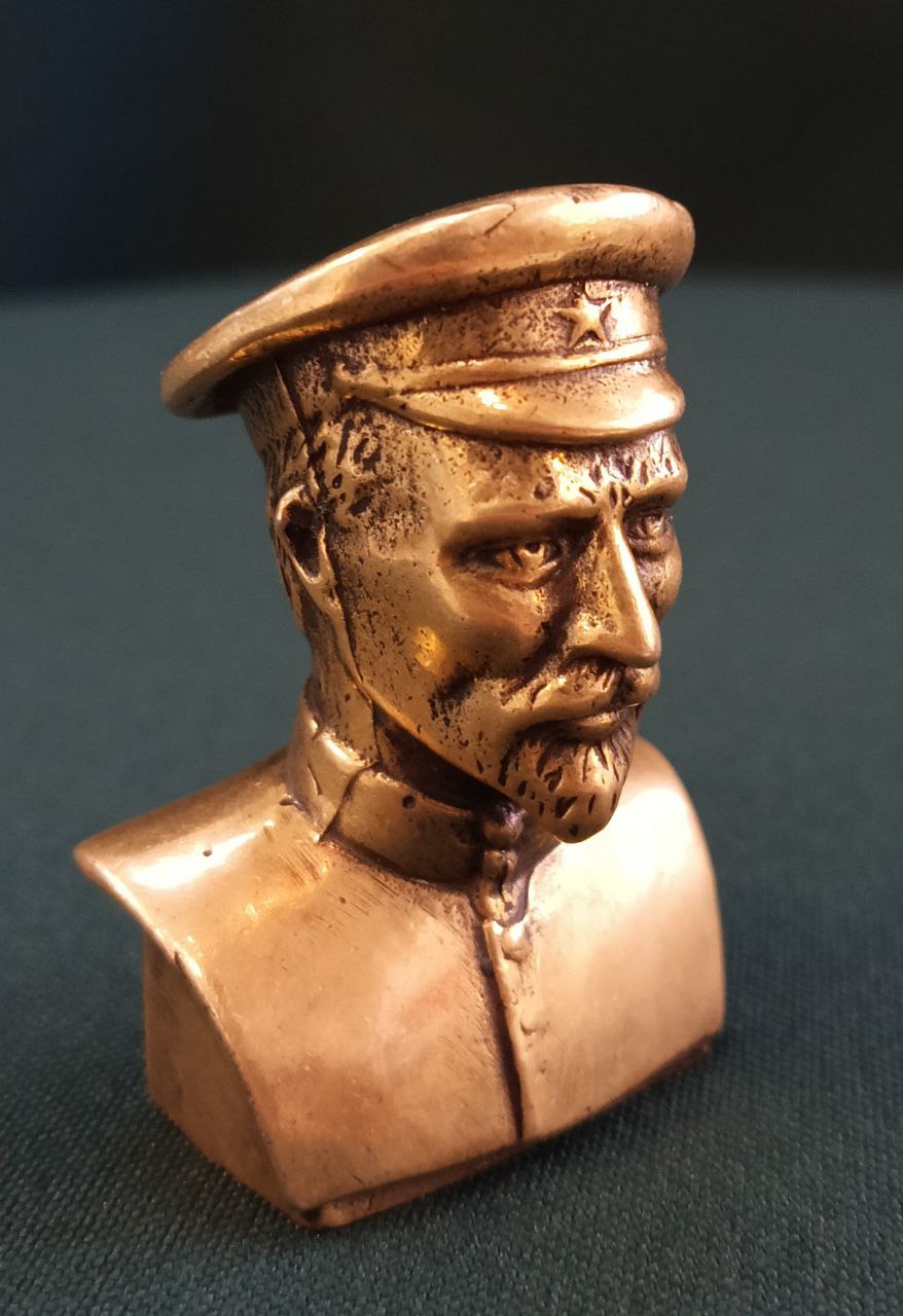 Бюст Дзержинский, бронза, 5х3,5 см