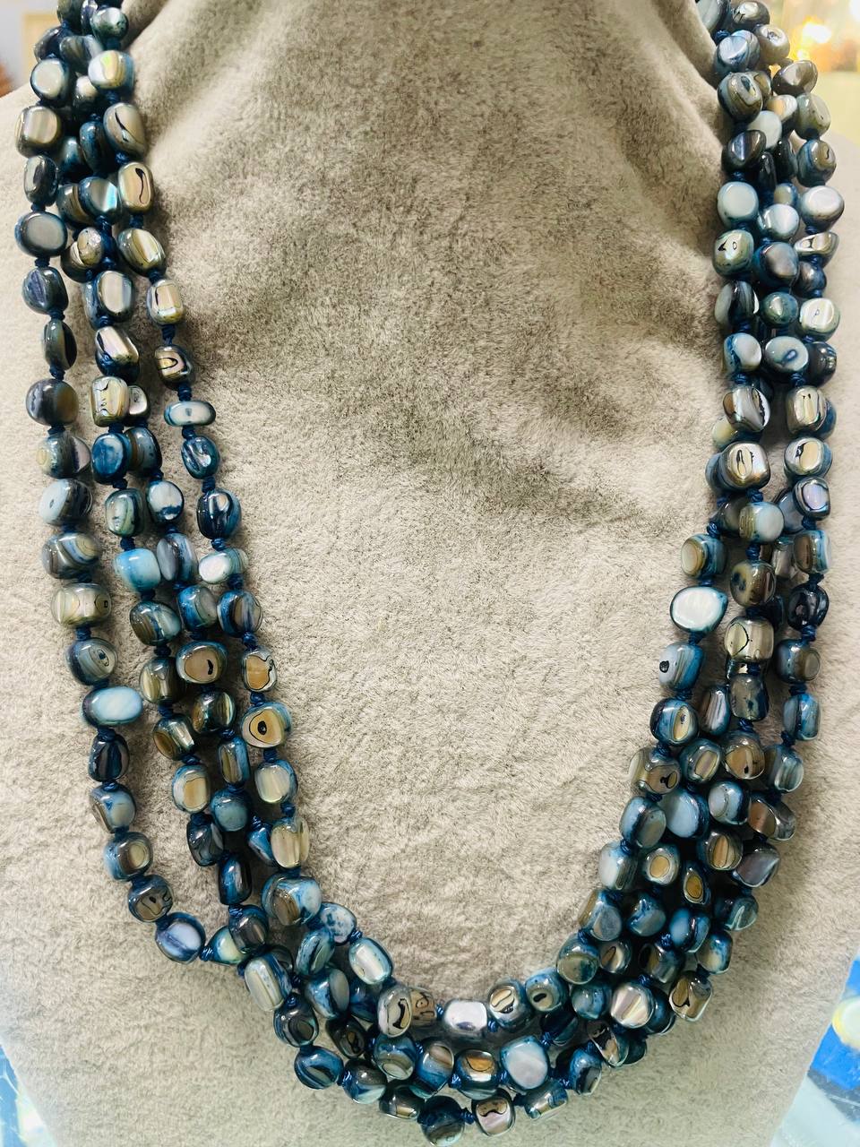 Бусы агат в 4 ряда