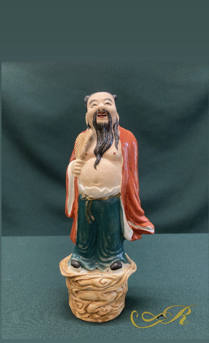 Фарфоровая статуэтка,Бессмертный Чжунли Цюань.1960г