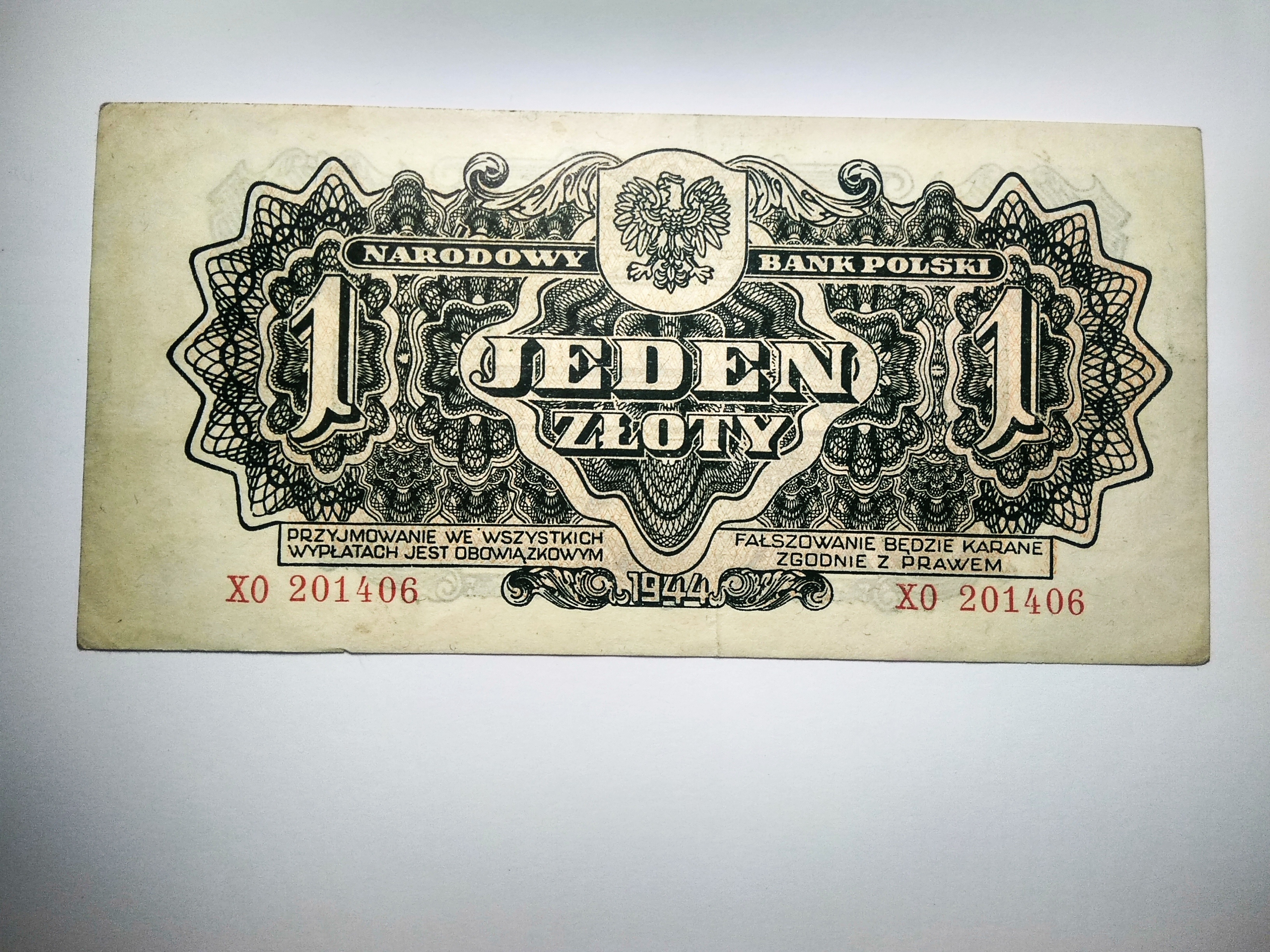 1 злотый, 1944 год, Польша 2 шт.
