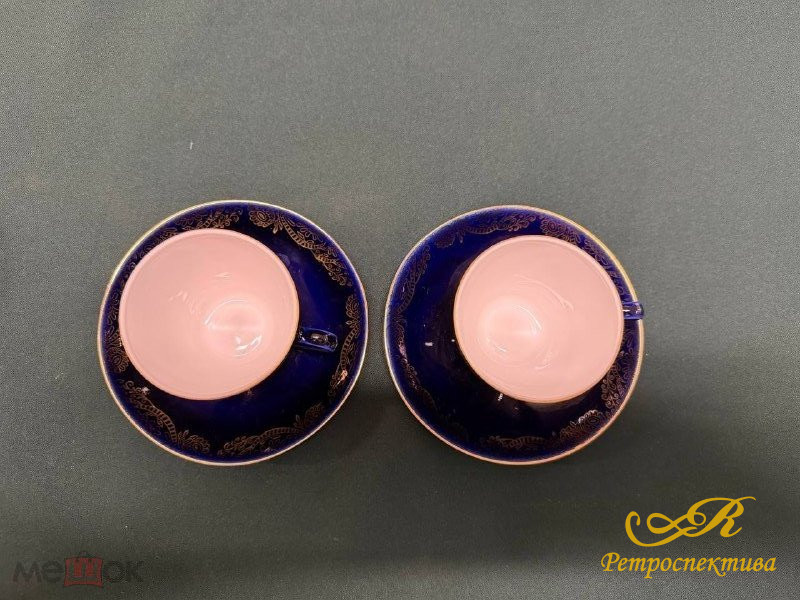 Фарфоровая кофейная пара. ЛФЗ кобальт. 2 шт.