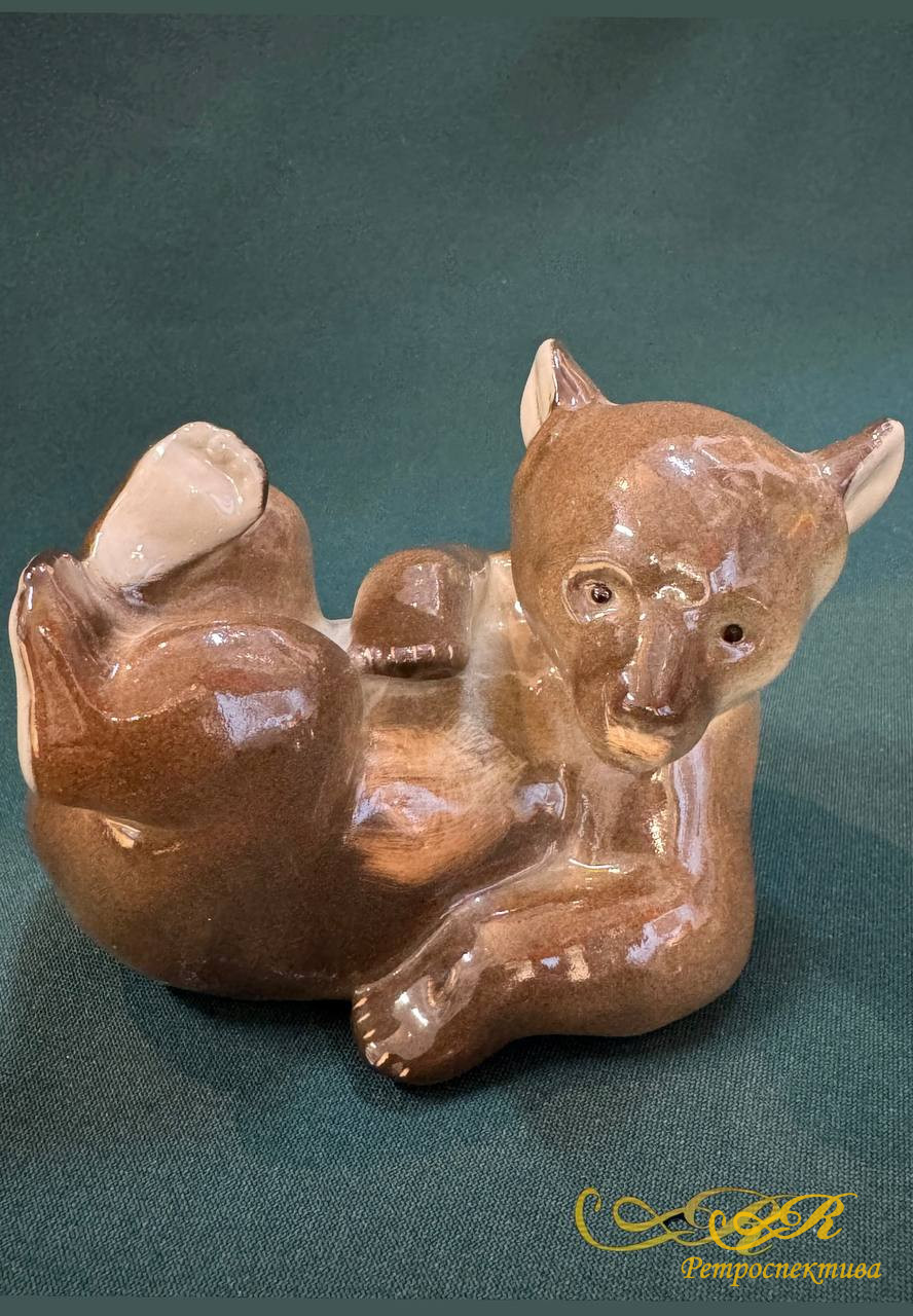 Медведь лежащий Мишка Медвежонок ЛФЗ Фарфоровая статуэтка ФАРФОР СССР ОРИГИНАЛ