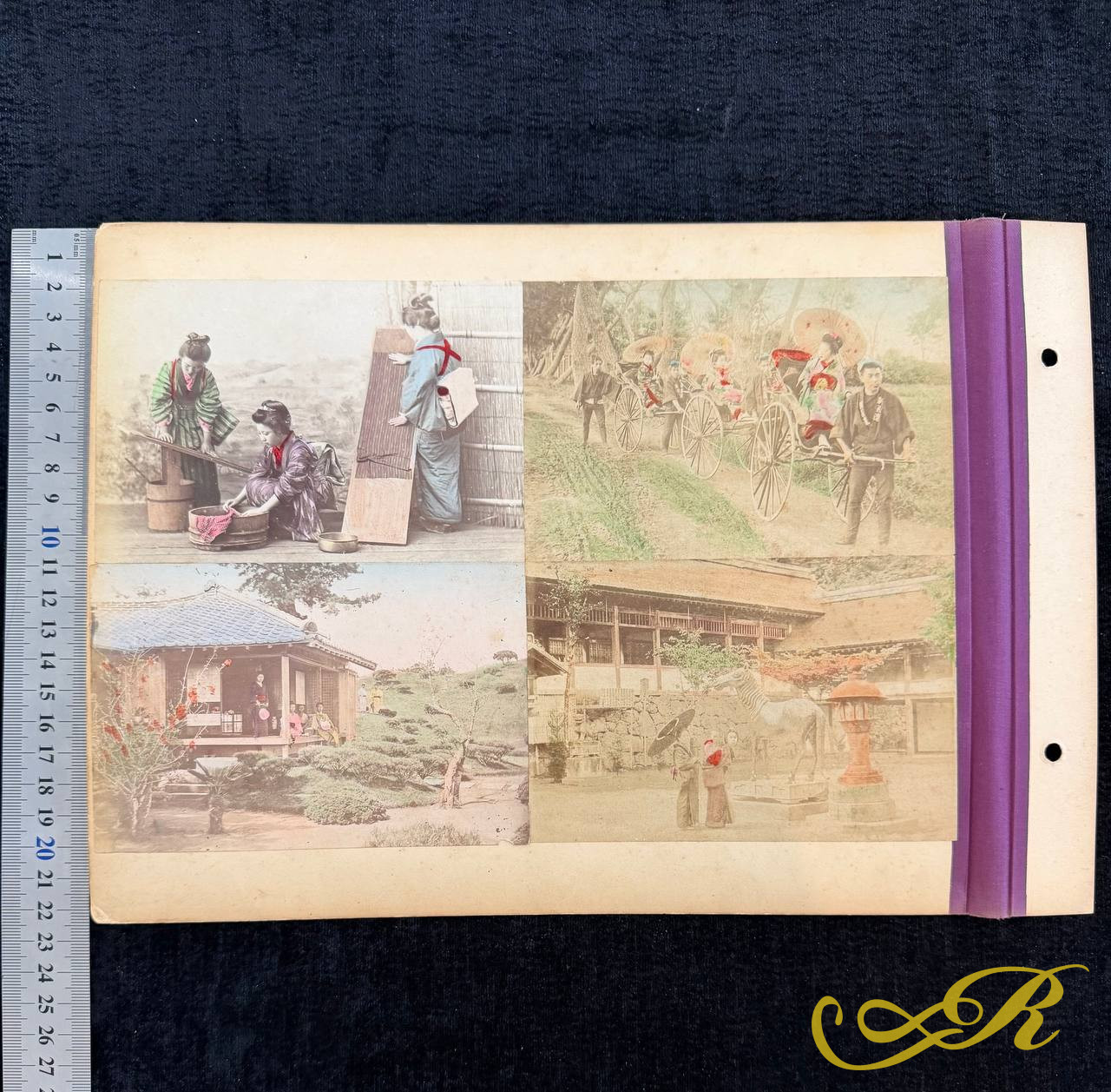 Японская раскрашенная фотография «Утренний туалет» (Dressing)  Япония, период Мэйдзи, конец XIX — начало XX века 