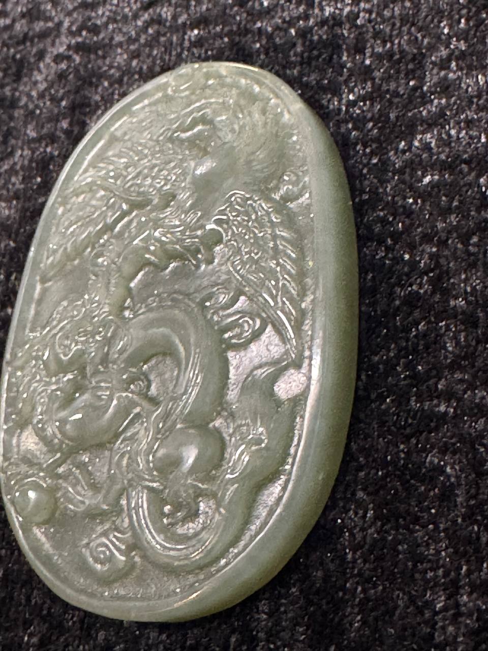 Кулон из нефрита. "Дракон", Китай 1950 года