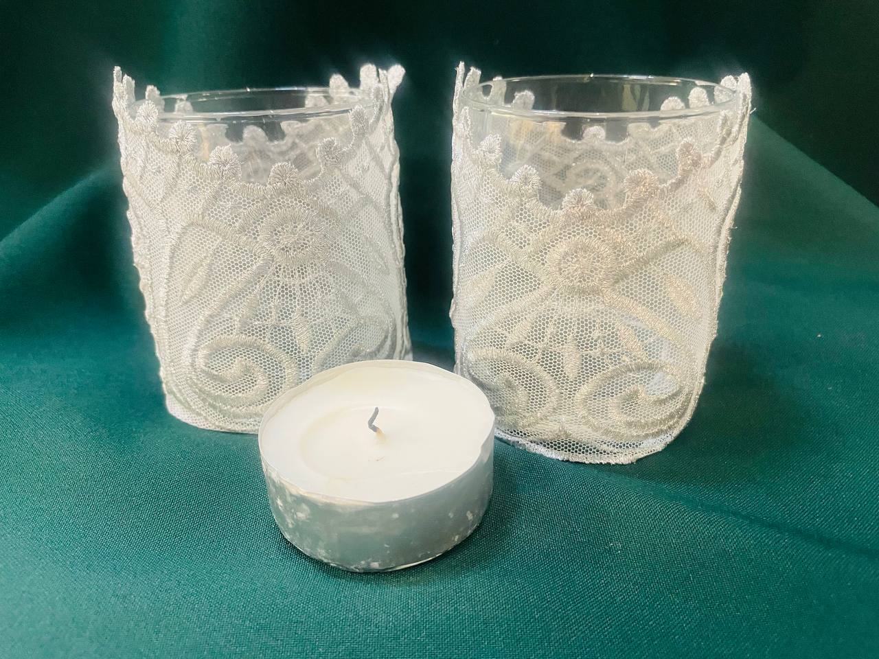 Подсвечник - набор стаканы, кружево