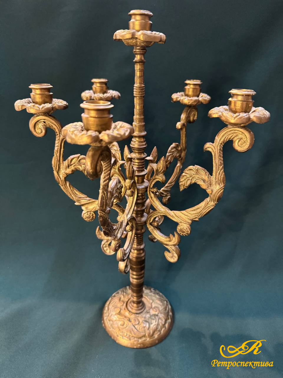  Большой  канделябр, подсвечник из бронзы на 5 свечей.
