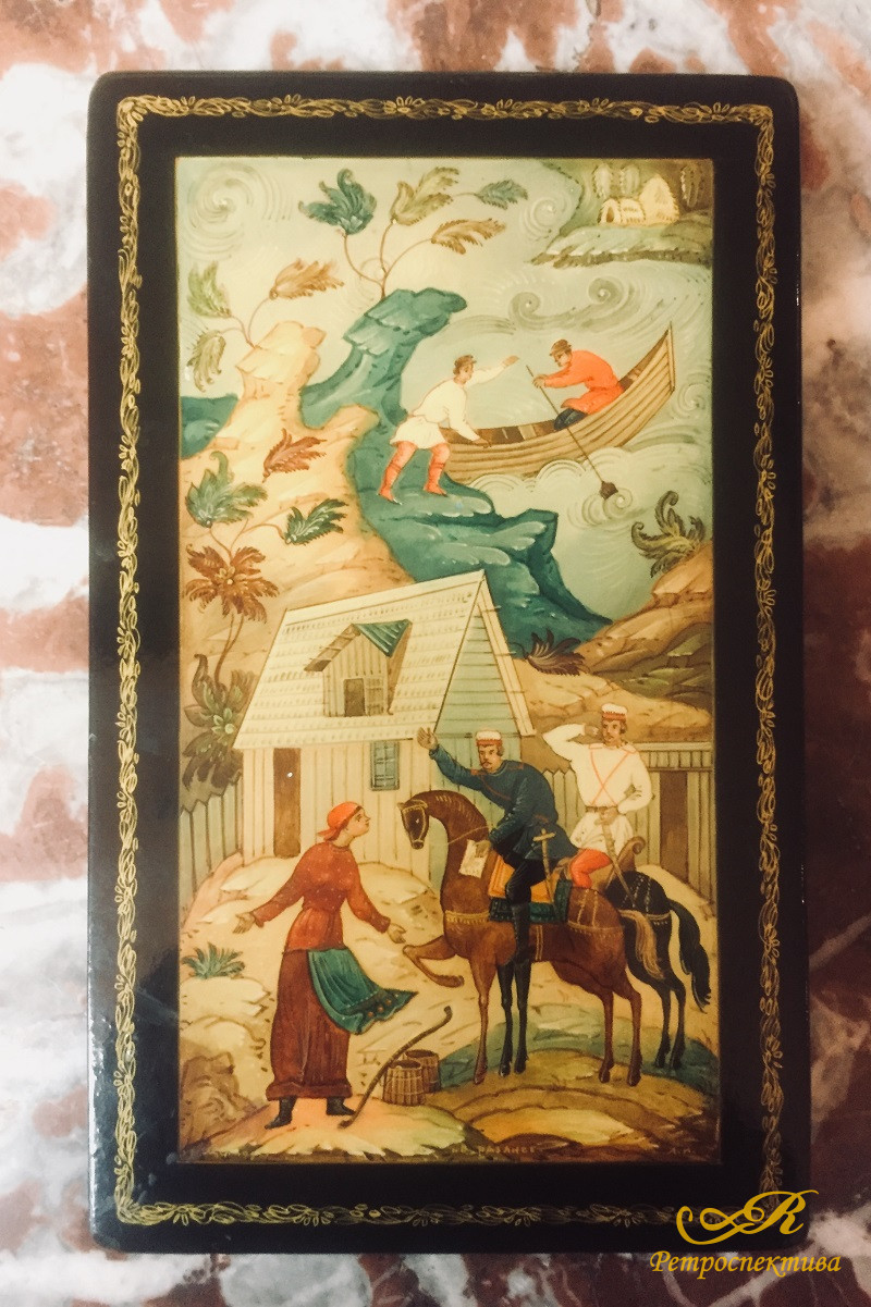 Шкатулка "Ленин. В Разливе" Мстера, СССР.