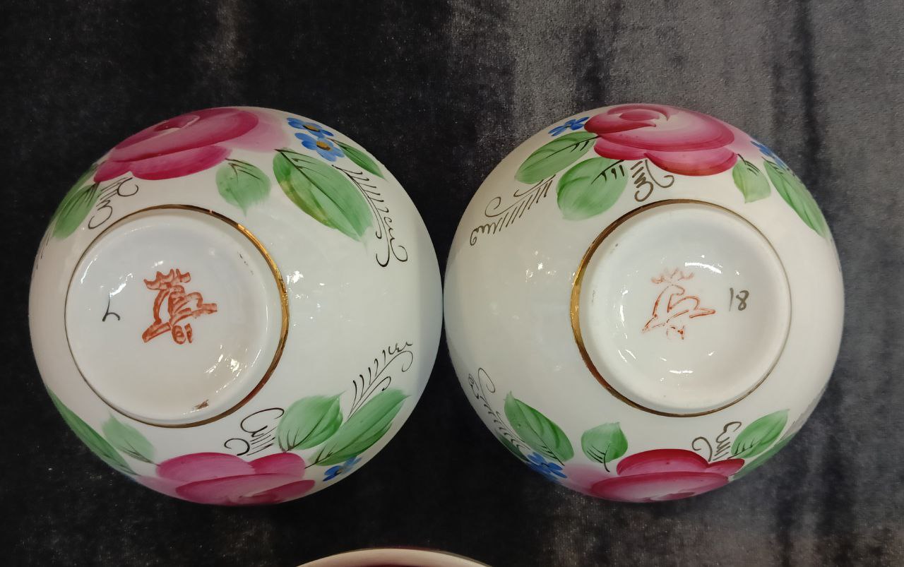 Татарский чайный сервиз, Вербилки, фарфор, живопись, золочение