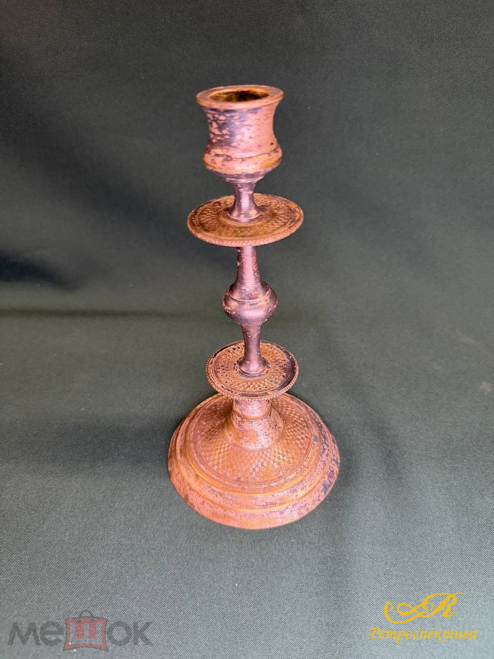 Подсвечник Варшава серебрение, латунь, высота 22 см, клеймо