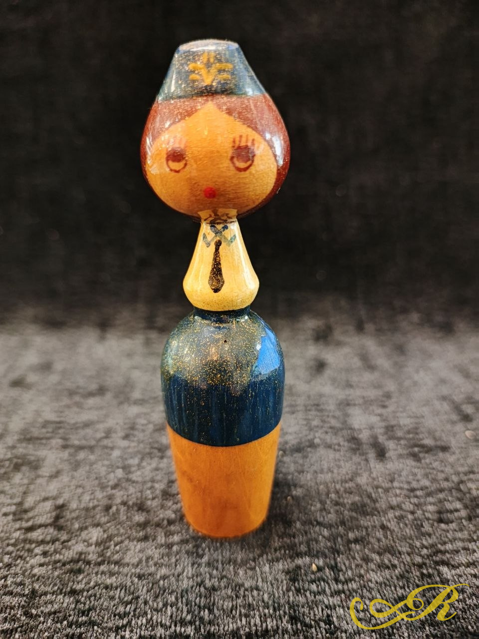 Винтажная деревянная фигурка. СССР. Ручная роспись. В-9,3 см. Ш-2,1 см.